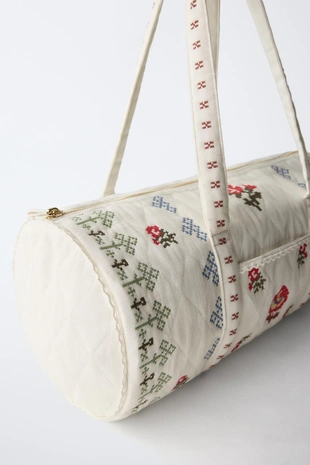 Сумка-боулинг с вышивкой- Заказать в России