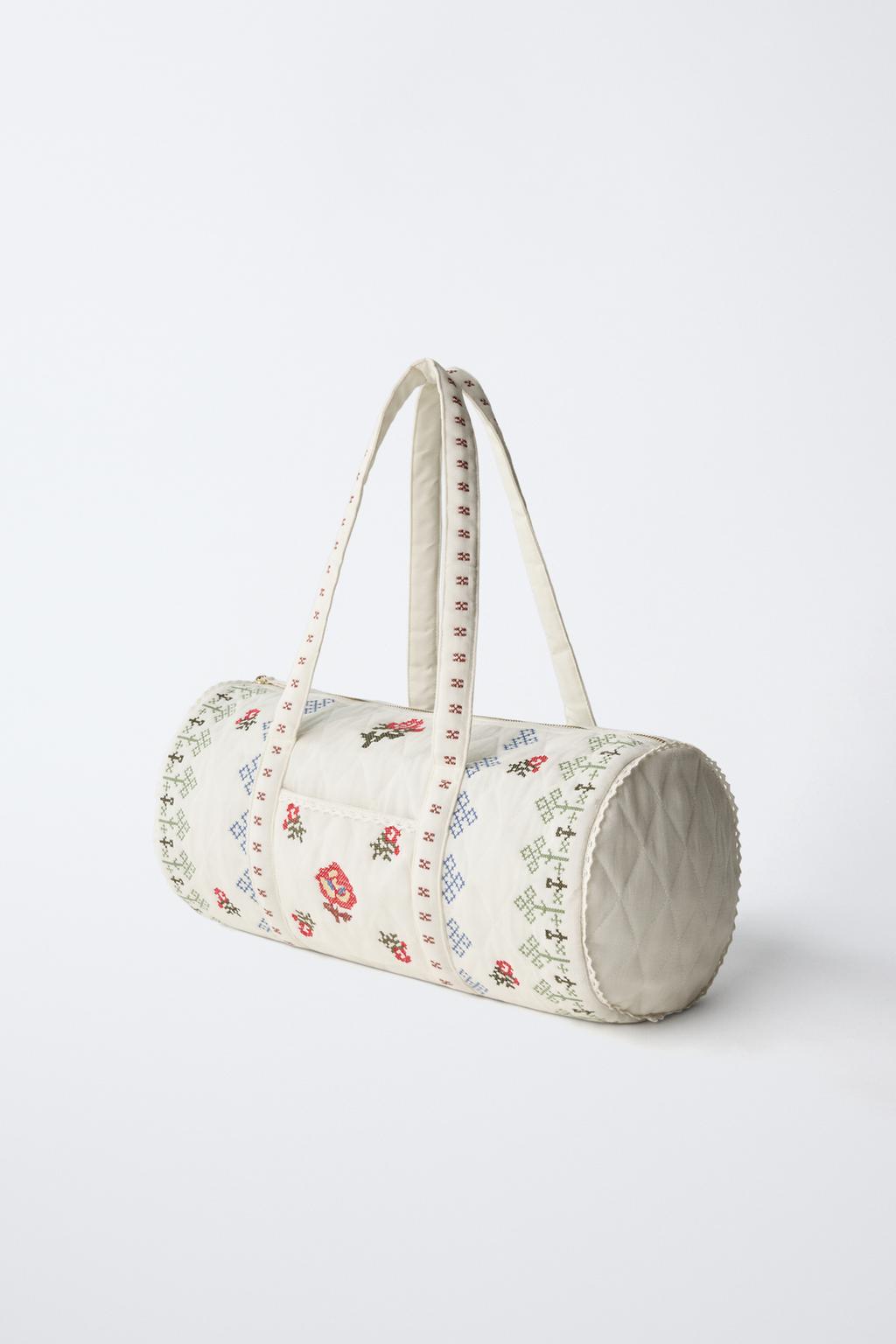 СУМКА-БОУЛИНГ С ВЫШИВКОЙ