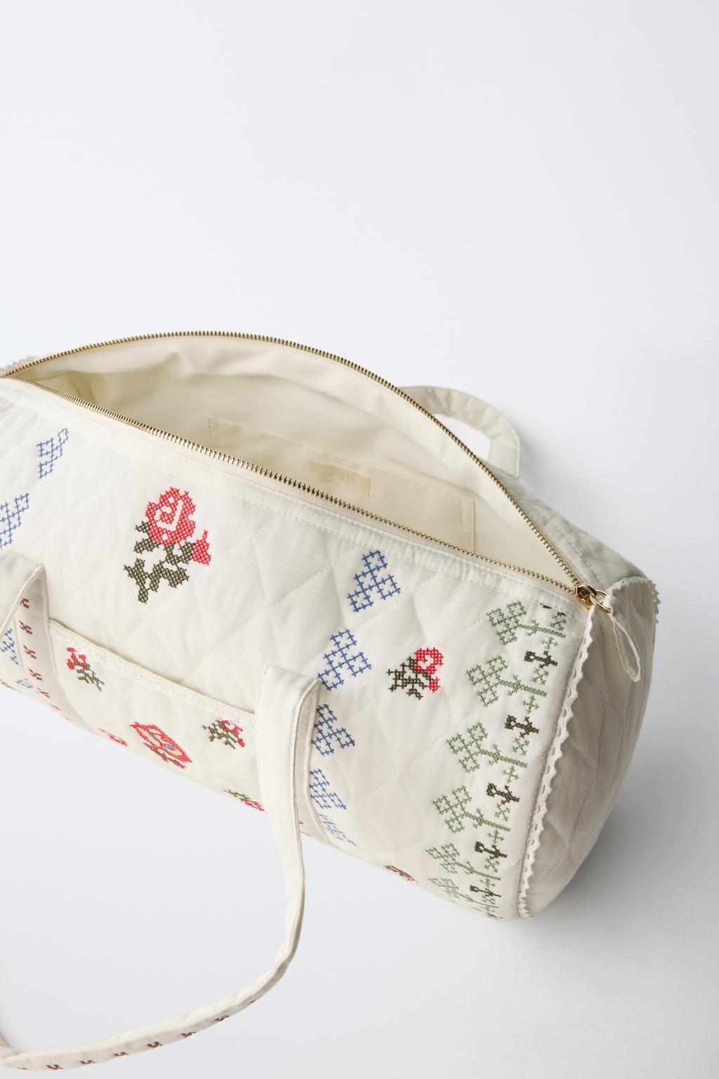 СУМКА-БОУЛИНГ С ВЫШИВКОЙ