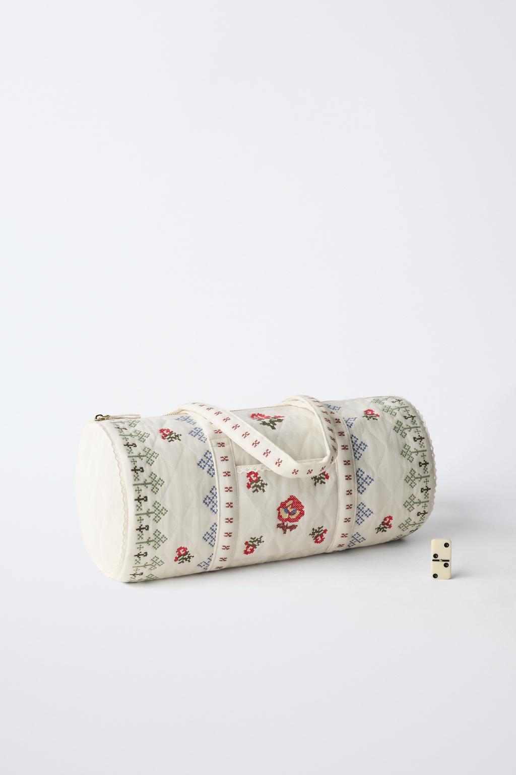 СУМКА-БОУЛИНГ С ВЫШИВКОЙ