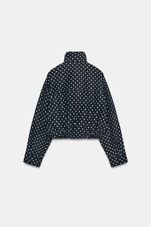 Куртка с рукавами «фонарик» в горошек- Заказать в России