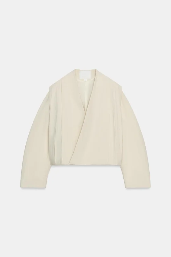 ДВУБОРТНАЯ КУРТКА СО СКЛАДКАМИ — коллекция Zara «ZW»