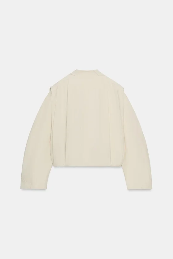 ДВУБОРТНАЯ КУРТКА СО СКЛАДКАМИ — коллекция Zara «ZW»