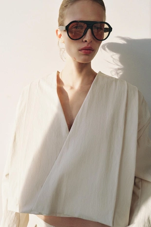 Двубортная куртка со складками — ZW COLLECTION- Заказать в России