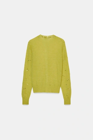 Кардиган в точку с пайетками- Заказать в России