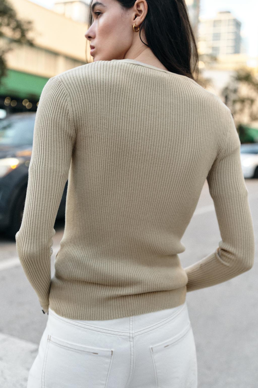 ВЯЗАНЫЙ ЖАКЕТ В РУБЧИК С КОНТРАСТНОЙ ОТДЕЛКОЙ