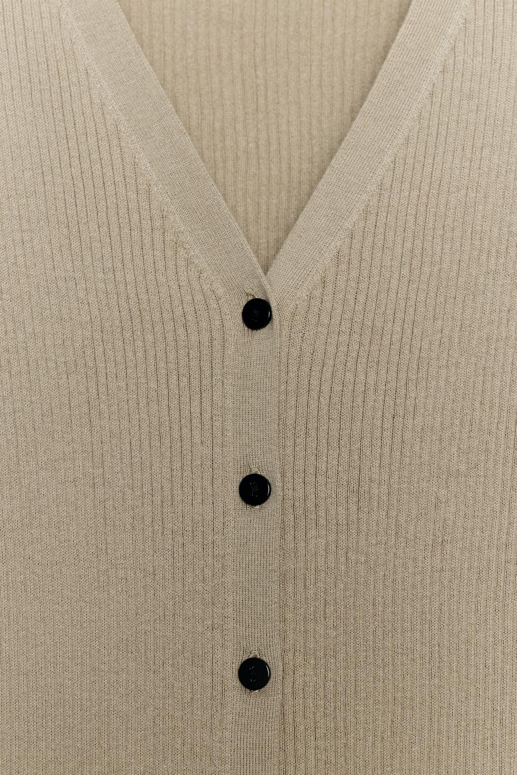 ВЯЗАНЫЙ ЖАКЕТ В РУБЧИК С КОНТРАСТНОЙ ОТДЕЛКОЙ