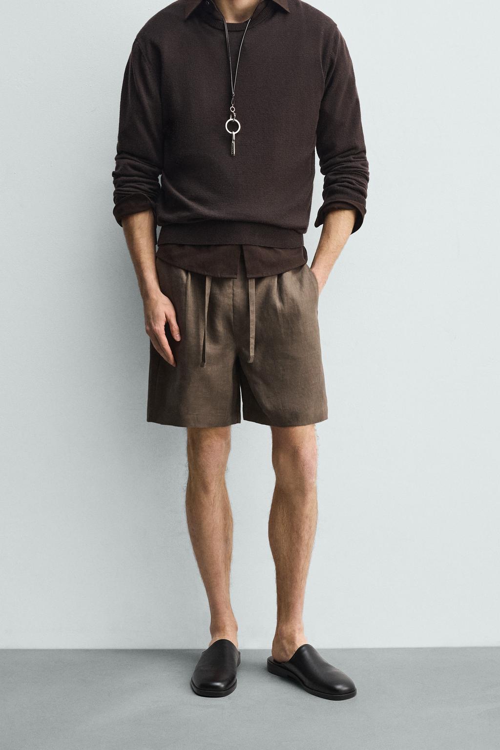 ШОРТЫ RELAXED FIT ИЗ 100% ЛЬНА