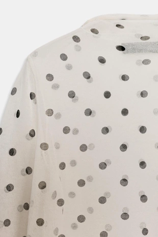 Полупрозрачный трикотажный топ в горошек- Заказать в России