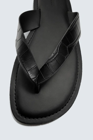 Сандалии с тиснением под кожу крокодила- Заказать в России