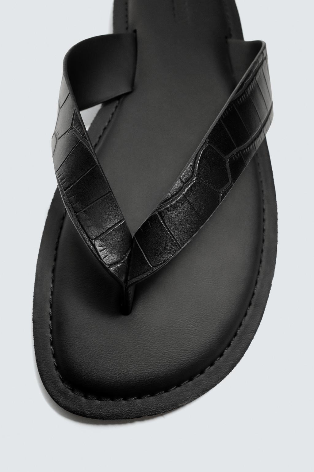 САНДАЛИИ С ТИСНЕНИЕМ ПОД КОЖУ КРОКОДИЛА