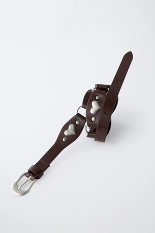 Ремень с аппликацией «сердечки»- Заказать в России