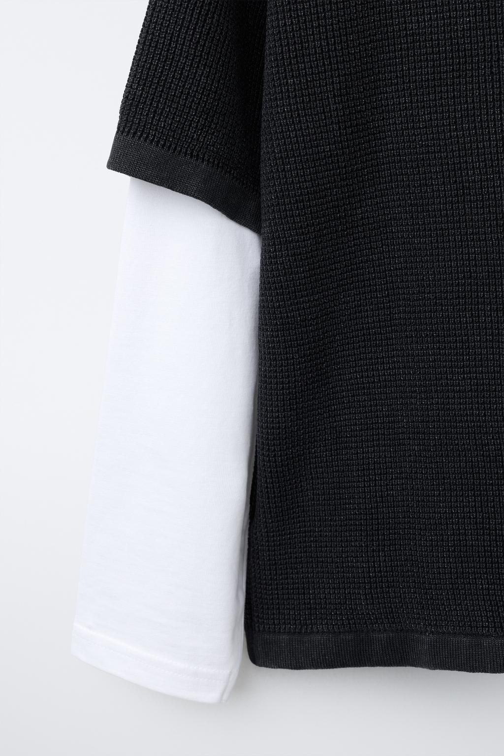 ФУТБОЛКА С ДВОЙНЫМИ РУКАВАМИ И НАДПИСЬЮ