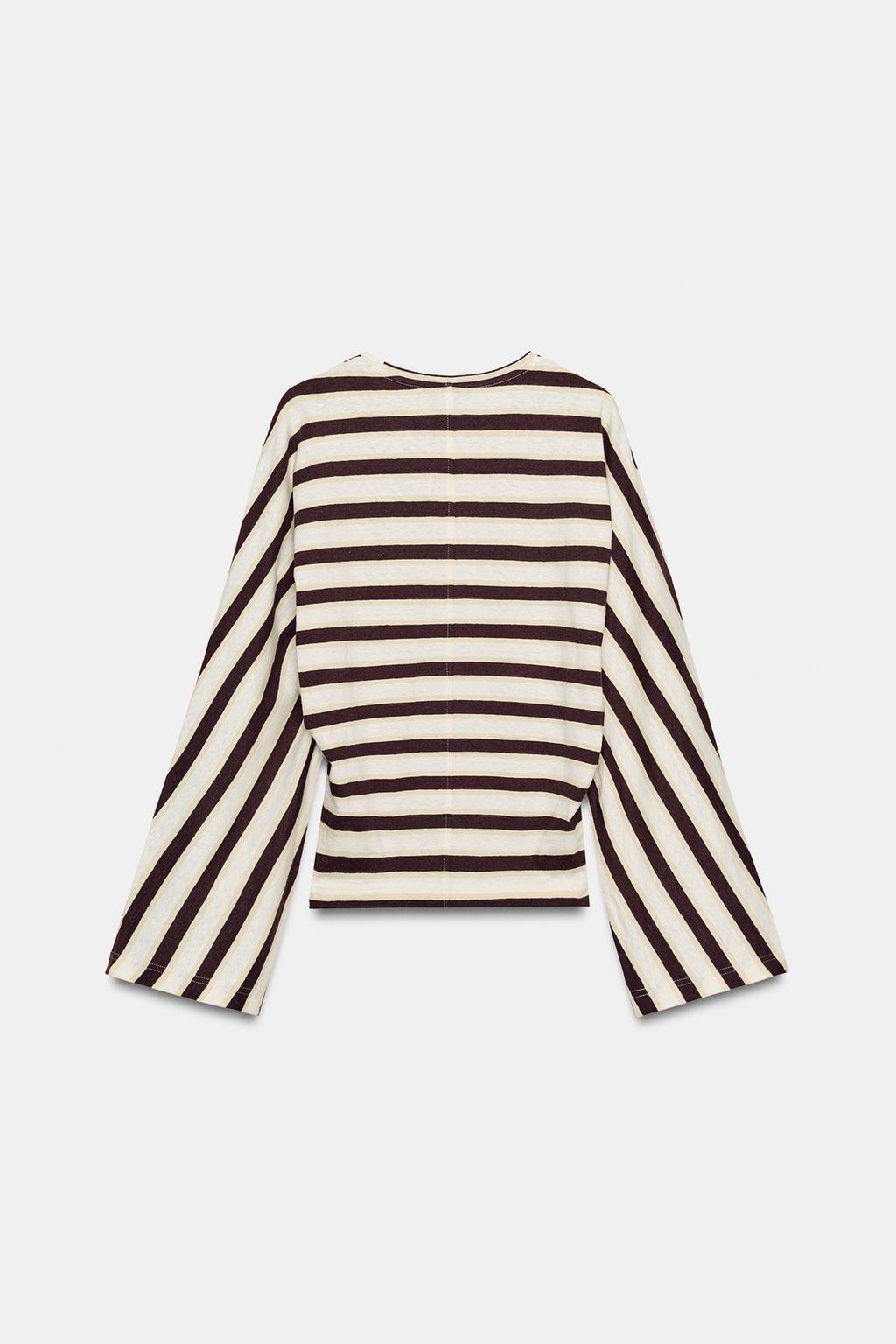 ФУТБОЛКА В ПОЛОСКУ ИЗ ХЛОПКА И ЛЬНА