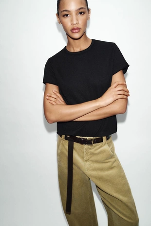 Хлопковая футболка с короткими рукавами