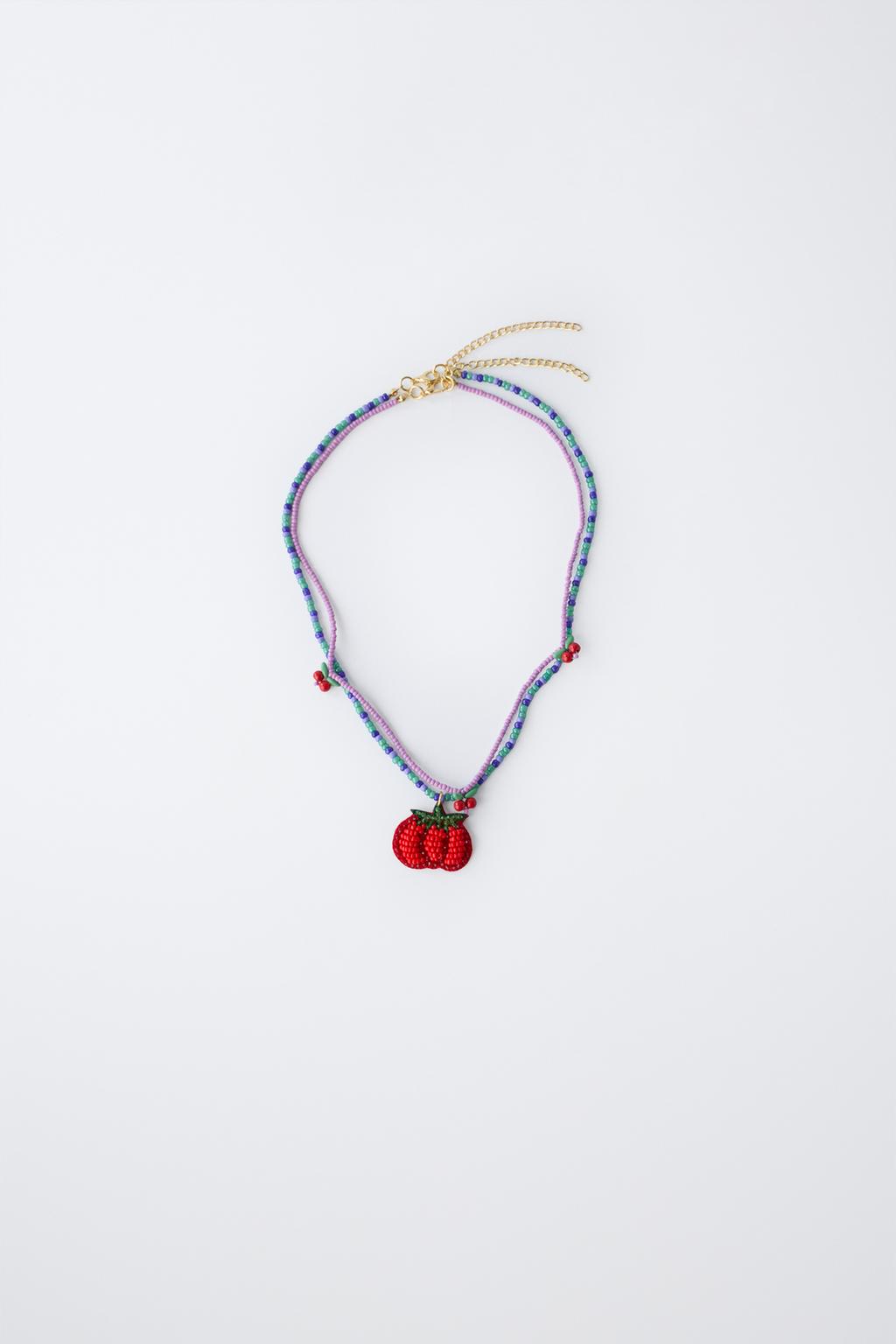 Набор из двух бусинных ожерелий в форме помидоров
