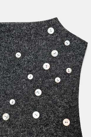 Короткое мягкое платье с пуговицами- Заказать в России