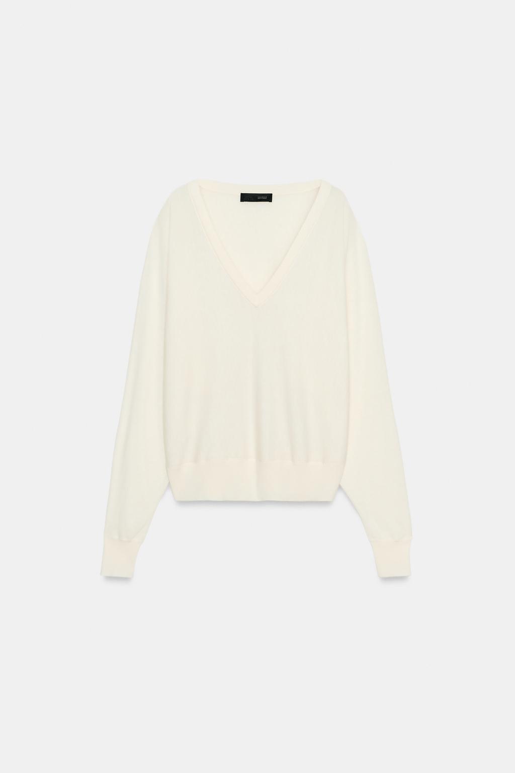 ВЯЗАНЫЙ ДЖЕРСИ С V-ОБРАЗНЫМ ВЫРЕЗОМ