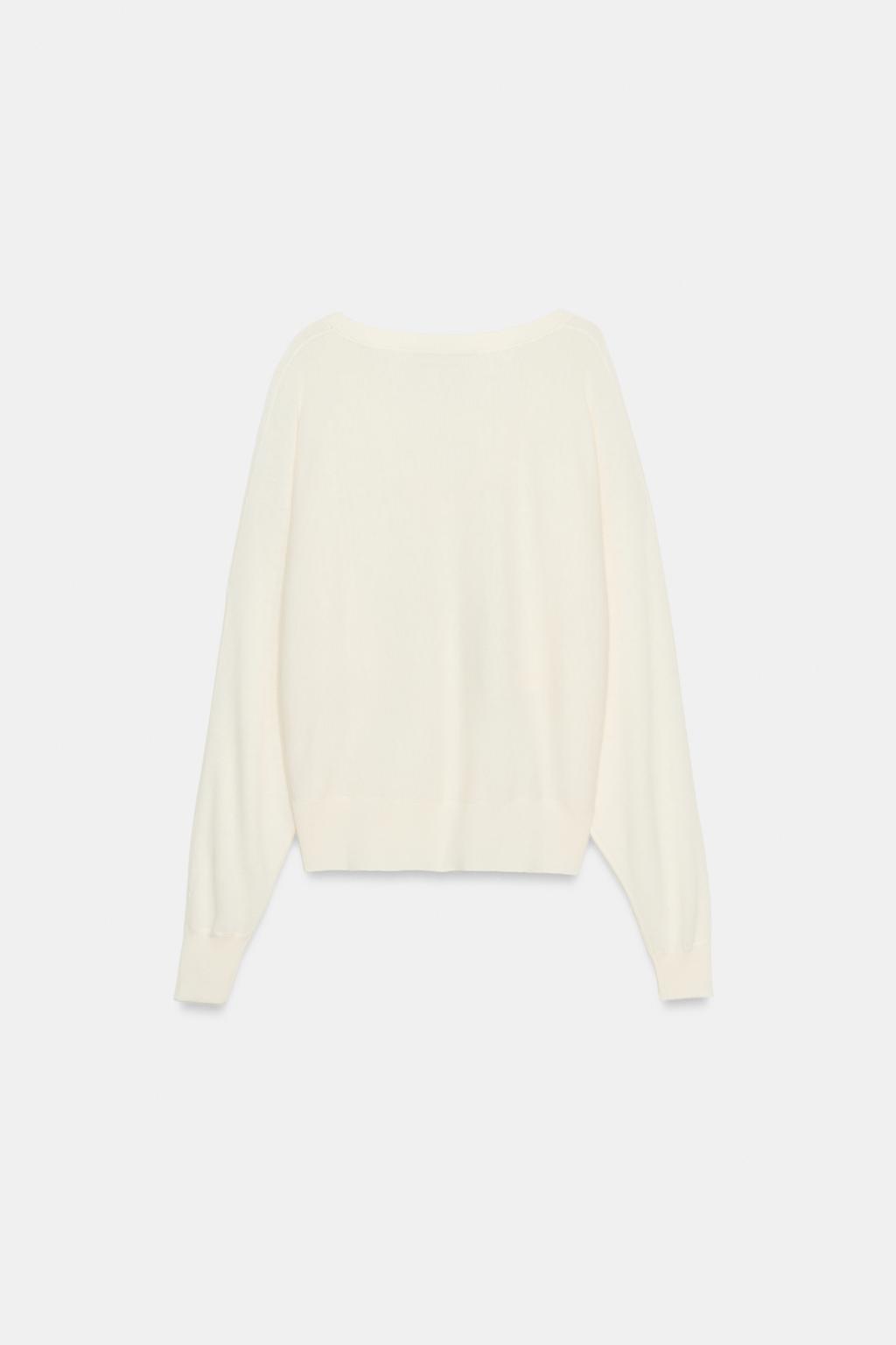 ВЯЗАНЫЙ ДЖЕРСИ С V-ОБРАЗНЫМ ВЫРЕЗОМ