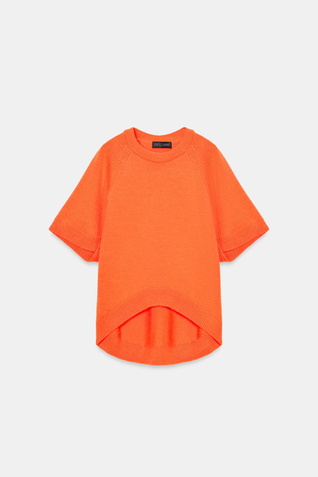 СВИТЕР ИЗ ТРИКОТАЖА С КОРОТКИМИ РУКАВАМИ