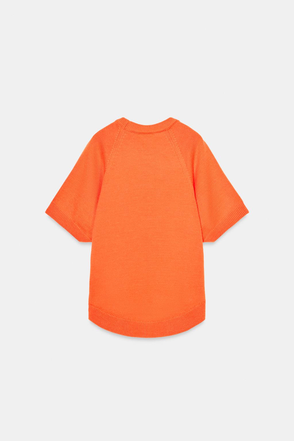 СВИТЕР ИЗ ТРИКОТАЖА С КОРОТКИМИ РУКАВАМИ