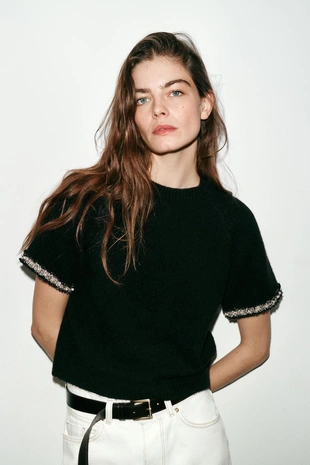 Свитер с бусинами- Заказать в России