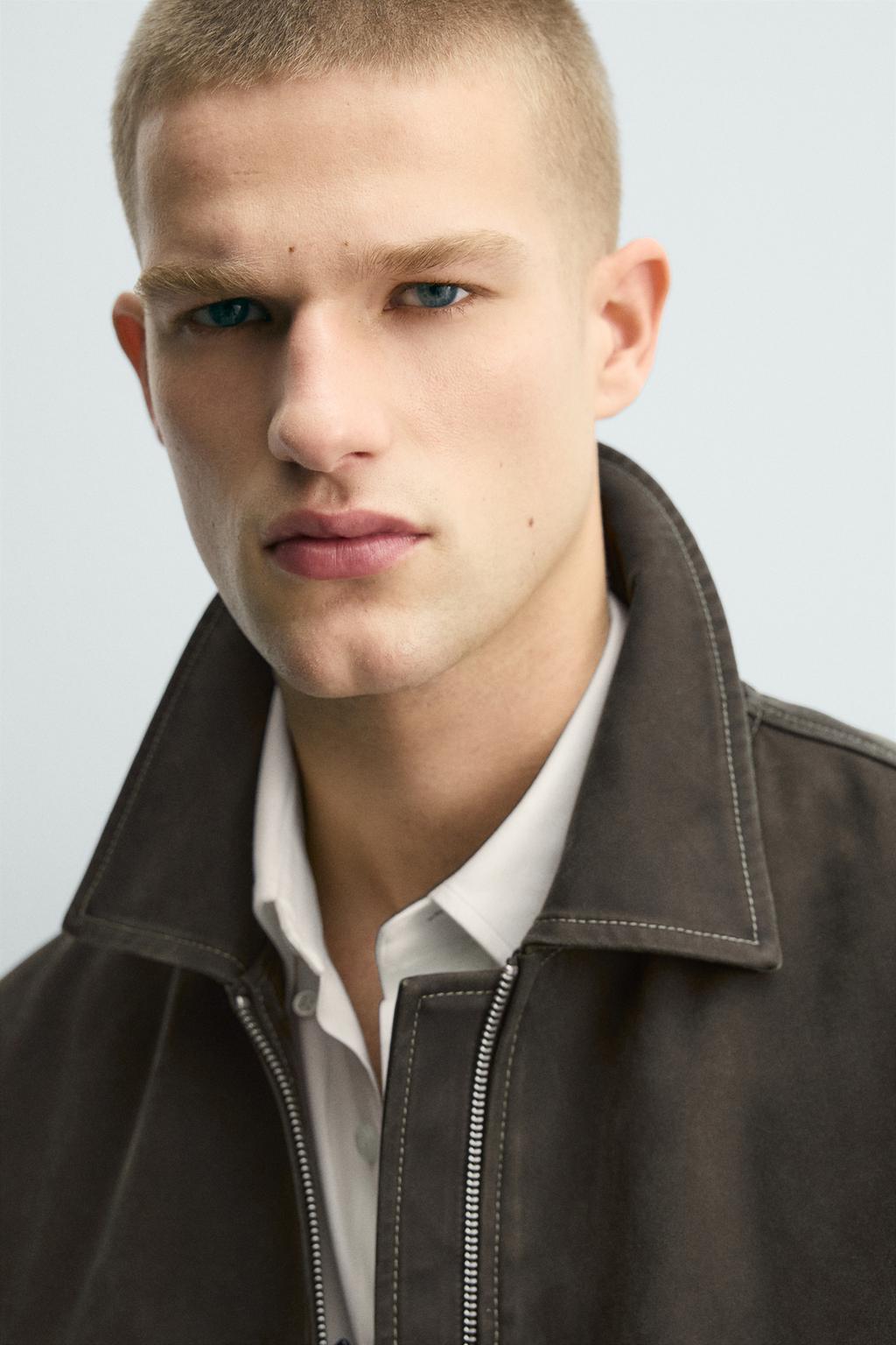 КУРТКА С ЭФФЕКТОМ ПОТЕРТОСТИ И КОНТРАСТНОЙ ОТСТРОЧКОЙ