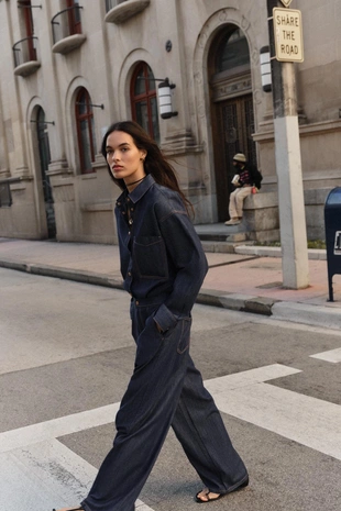 Рубашка Z1975 деним оверсайз- Заказать в России