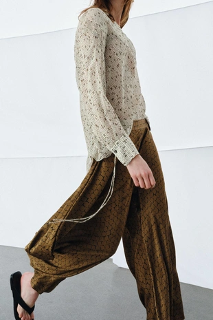 Рубашка из струящейся ткани с принтом — ZW COLLECTION- Заказать в России