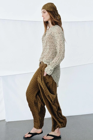 Рубашка из струящейся ткани с принтом — ZW COLLECTION- Заказать в России