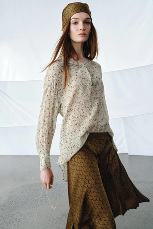 Рубашка из струящейся ткани с принтом — ZW COLLECTION- Заказать в России