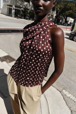 Блуза в горошек- Заказать в России