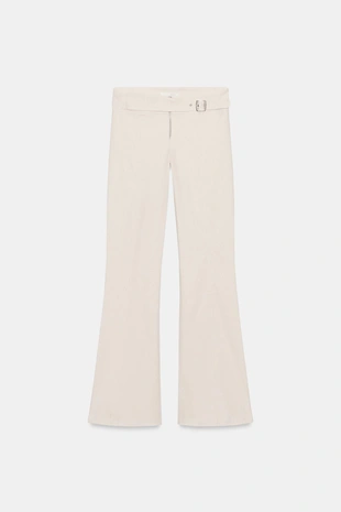 Эластичные брюки из саржи с петлями- Заказать в России