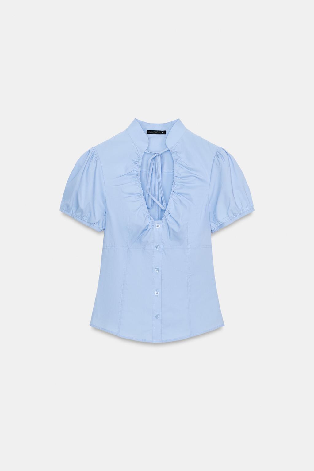 ТОП ИЗ ПОПЛИНА С ЗАВЯЗКАМИ