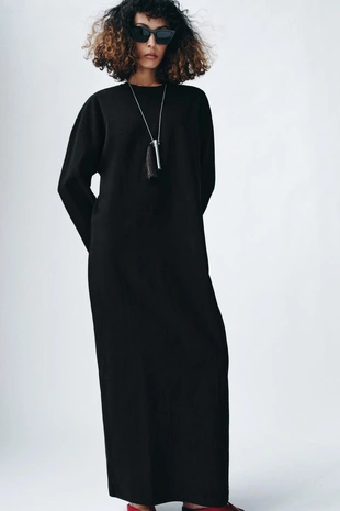 Длинное хлопковое платье- Заказать в России