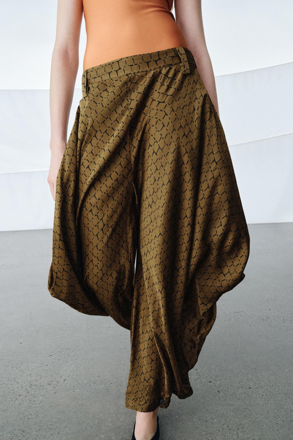 БРЮКИ ZW COLLECTION С ДРАПИРОВКОЙ И ПРИНТОМ