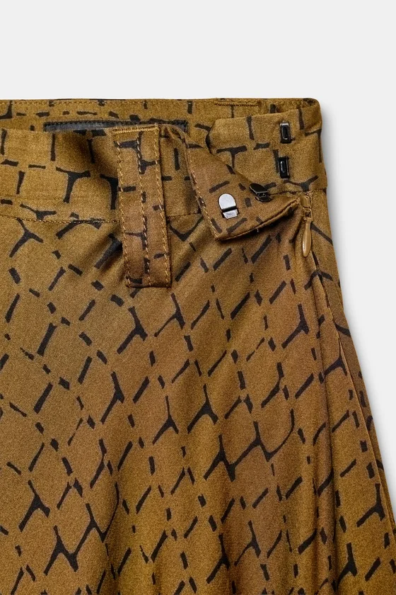 БРЮКИ коллекция Zara «ZW» С ДРАПИРОВКОЙ И ПРИНТОМ