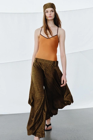 Брюки ZW COLLECTION с драпировкой и принтом- Заказать в России