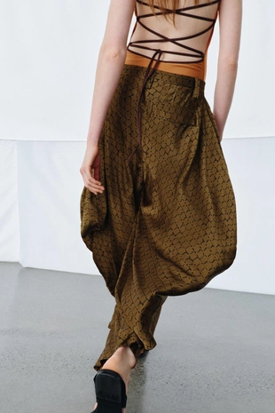 Брюки ZW COLLECTION с драпировкой и принтом- Заказать в России