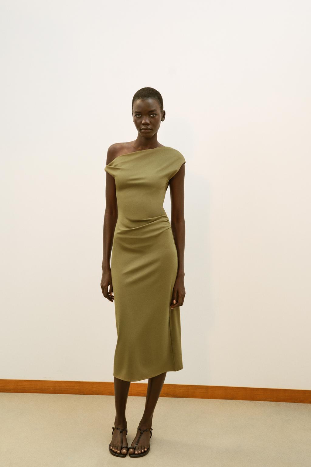 ПЛАТЬЕ МИДИ АСИММЕТРИЧНОГО КРОЯ