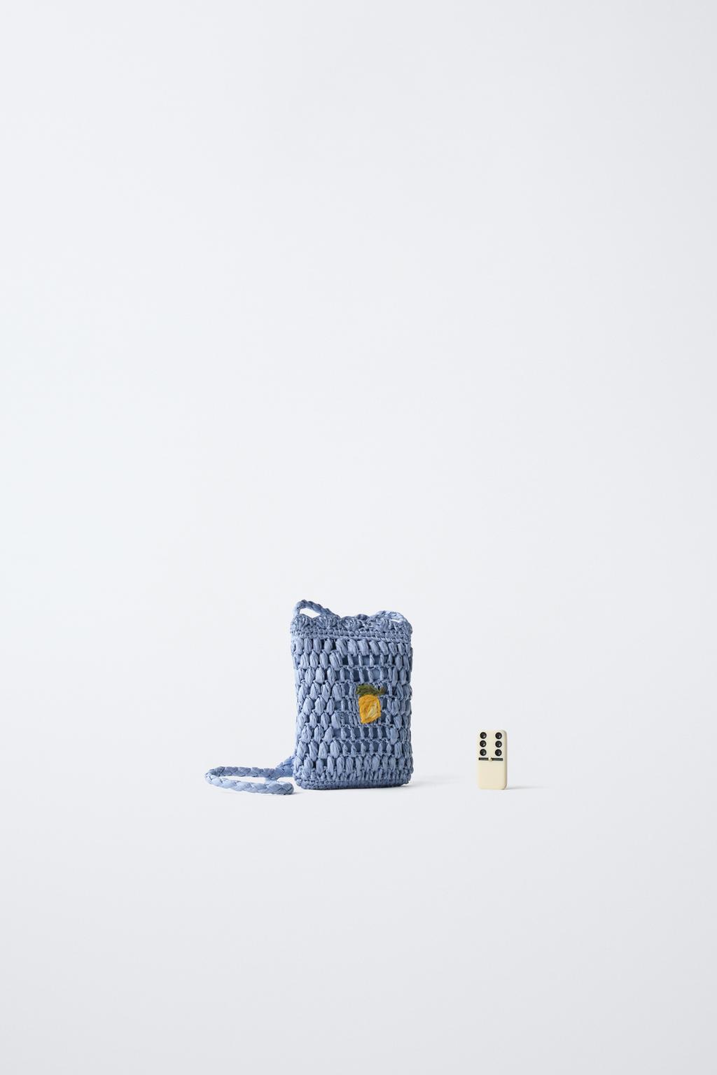 СУМКА ЧЕРЕЗ ПЛЕЧО ИЗ РАФИИ С ФРУКТАМИ