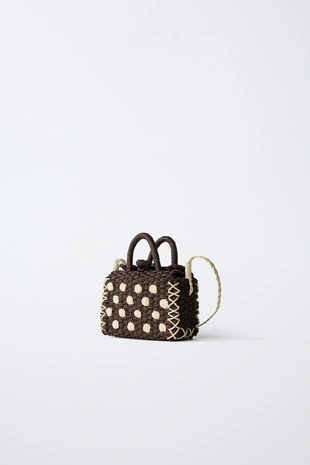 Сумка через плечо из рафии в горошек- Заказать в России