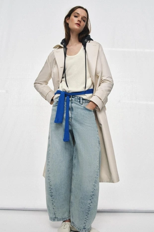 Купить Zara Джинсы ZW COLLECTION ANKLE BALLOON со средней посадкой