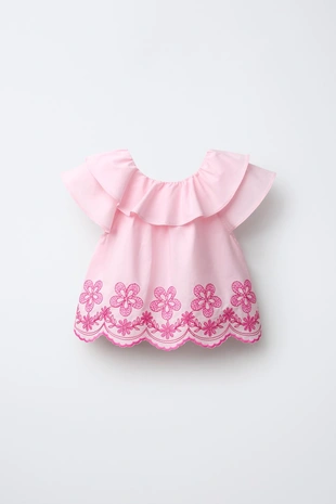 Рубашка с вышивкой «цветы»- Заказать в России