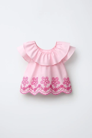 Рубашка с вышивкой «цветы»- Заказать в России