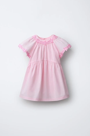 Платье из поплина с вышитыми цветами- Заказать в России