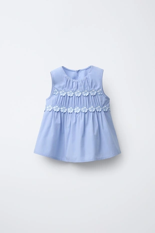 Блуза с цветочными складками- Заказать в России