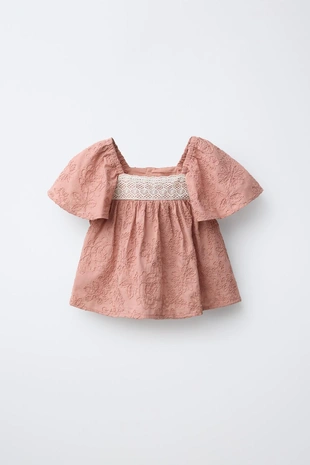 Блуза с вышивкой и кружевом- Заказать в России