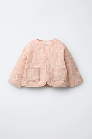 Куртка с вышивкой «цветы»- Заказать в России