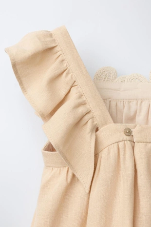 Льняное платье с цветами крючком- Заказать в России